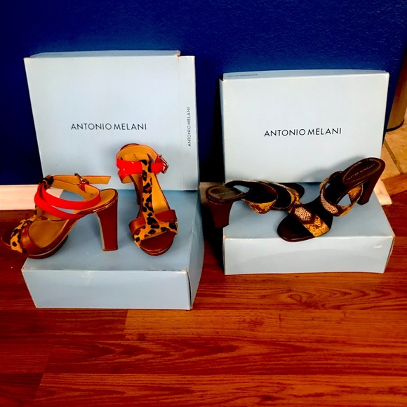 Red heels and slings with leopard - Picture 1 of 1